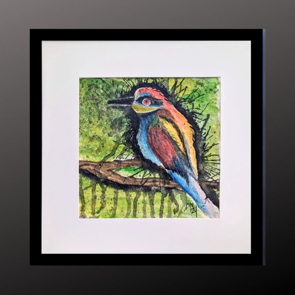 FREE Shipping! "Sing" Original Watercolor OOAK Signed by the artist, 12 x12